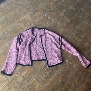 Rag & Bone Pink and Black Tweed Blazer. Size xs. Great condition. Zipper front.